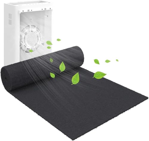 Cut to Fit Activated Carbon Air F ilter Sheet 16"x 48"x 1/4",Universal Charcoal Replacement F ilter Pad for Air Purifier,Furnace,AC,Range Hood,3D Printer - style: 16" x 48"(black)