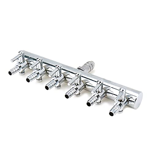 Air Flow Splitter Aquarium Stainless Steel 6 Ways Lever Control Valve - size: 6 Ways