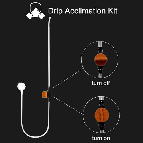 Bubble Magus Drip Acclimation Kit for Saltwater and Freshwater Aquariums, Fish Tanks, Ensure Smooth Transition for Coral, Shrimp, Marine Fish, Navigation System Live Koi Fish, Plant Decor Security
