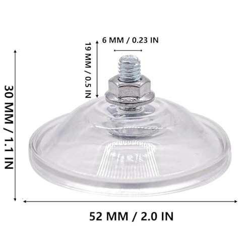 8 Strong Thickened Sucker Suction Cup Clear PVC Sucker Pads with M6 x 19 Thread Screw