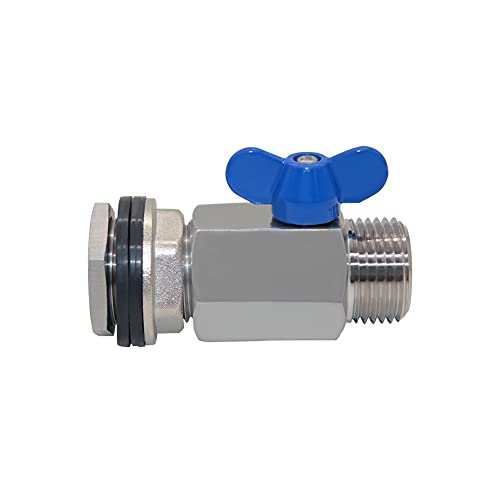Beduan Rain Barrel Spigot Faucet Kit Stainless Steel 3/4" Garden Hose Valve with Bulkhead Fitting Adapter for Water Container Tanks, Aquariums, Tubs, Pools - size: 1/2" Female Bulkhead Fitting+3/4 GHT Valve