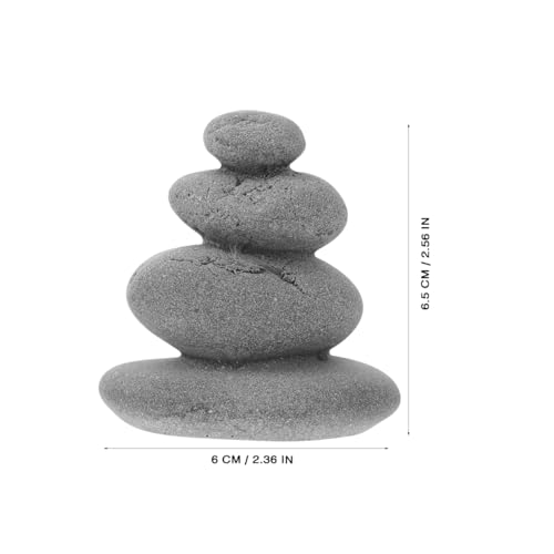 Balacoo Balanced Stones Cairn for Zen Garden Decor: Realistic Stacked Stone Ornament for Sand Table, Fish Tank, Micro Landscape Decoration - 2.56"