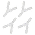 plastic 1/8" Y shape 3 way barbed connector for air hose, water pipe pp polypropylene barb fitting. (Pack of 4 pcs) - style: 4pcs, 1/8" O.D.