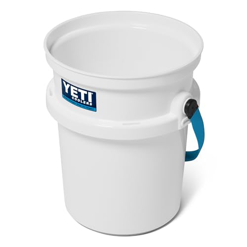 YETI Loadout 5-Gallon Bucket, Impact Resistant Fishing/Utility Bucket - color: White/Blue