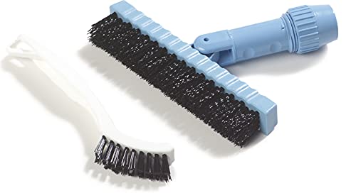 SPARTA Flo-Pac Grout Brush with Nylon Bristles, Scrubber with Handle for Bathroom and Kitchen Tile, 8", White - color: White, size: 8 Inches