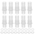 uxcell 10Pcs Plastic Hose Barb Fitting, 1/2" x 1/2" Bulkhead Adapter Union Splicer Mender Pipe Connector with M16 Nut and Washer for Aquarium Air Water Fuel - size: 1/2" x 1/2", M16 Nut
