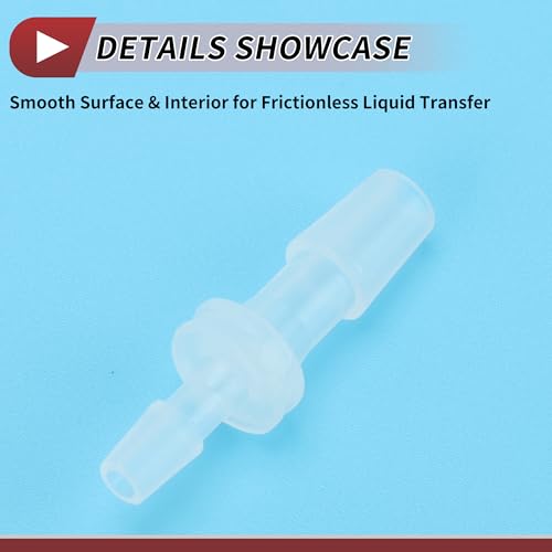5 Pcs Aquarium Plastic Hose Barb Fitting 1/8" to 3/16" Hose ID Connectors Clear Plastic - size: 1/8"-3/16"