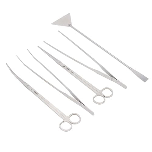 Aramox Aquascaping Plant Tool Kit, Stainless Steel Maintenance Tools Set for Beginners and Hobbyists, Precision Aquarium Tweezers and Scissors