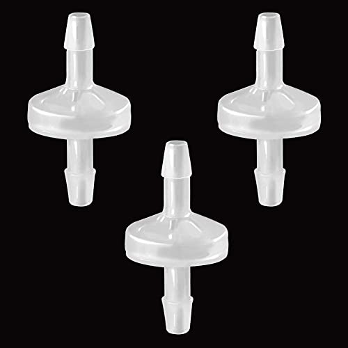 One Way Check Valve 1/8"(3MM) Hose Barb Non Return Ozone Resistance Plastic Valve for Water Fuel Oil Air Gas (Pack of 3) - size: 1/8 Inch, style: 3 Pcs