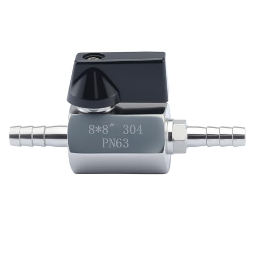 5/16” Hose Bard Ball Valve, 304 Stainless Steel Mini Fuel Shut Off Valve,Heater Hose Shut Off Valve for Water Gas Fuel Drip Irrigation and Aquariums - size: 5/16″ Hose Barb