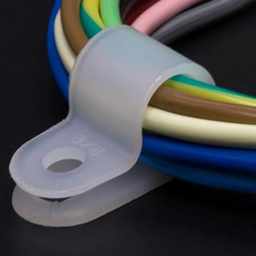 50 Pcs 1 Inch R-Type Nylon Cable Clamp，White 1" Plastic Wire Clips Fasteners Assortment for Wire Management - size: 1 INCH 50PCS R-Type