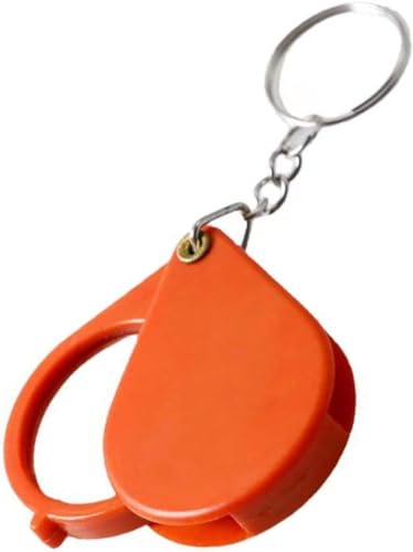 10X Magnifying Glass, Keychain Magnifier, Orange, Portable, for Small Objects and Visual Impairment