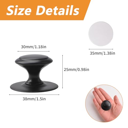 MOROBOR Stainless Steel Drawer Knobs, 8pcs Self-Stick Instant Cabinet Handle Pulls, 1.18Inch Adhesive Sliding Door Stick On Handle with Mounting Screws for Glass Cabinet Cupboard Drawer (Matte Black) - color: Matte Black, size: 1.18Inch