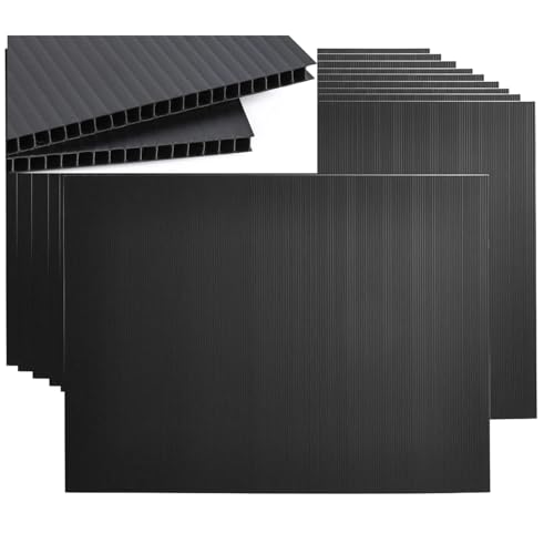 24 x 18 inch Corrugated Plastic Sheets – 10 Pack, Foam Poster Board, Durable & Waterproof Corrugated Plastic for Yard Signs,Outdoor,Open House, Birthday, DIY Projects, 4 MM, (Black) - color: Black