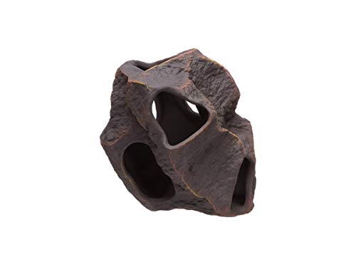Aquarium Ceramic Decorations Cave Betta Stone Decor - Aquarium Fish Tank Hideway Decor for breeding Cichlids Plecos Betta Toys Hideout (Boulder)