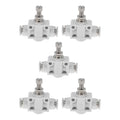 Push to Connect Air Fittings 5/16" Air Flow Control Valve Plastic 5 Pcs White Silver Tone - size: 5/16"