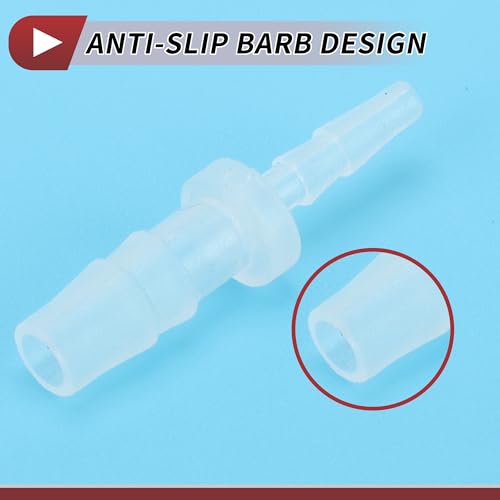 5 Pcs Aquarium Plastic Hose Barb Fitting 3/32" to 3/16" Hose ID Connectors Clear Plastic - size: 3/32"-3/16"