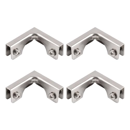 4Pcs Cold-Rolled Steel Glass Clamp 2 Way Glass Connectors Rimless Clip Holder for Fixing or DIY Fish Tank, Wind Guard, Display Cabinet, for 3-6mm Thickness - color: Cold-rolled Steel,for 3-6mm, size: 4 Pieces