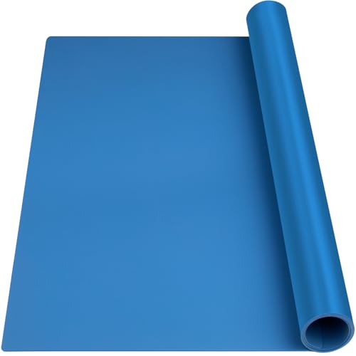 Silicone Mat Heat Resistant Mats for Countertop, Large Silicone Mats for Kitchen Counter Crafts Workbench Table, Size 48x24 inches Thick 2mm,Rolled Package,Light Blue - color: Light Blue, size: 48"L x 24"W