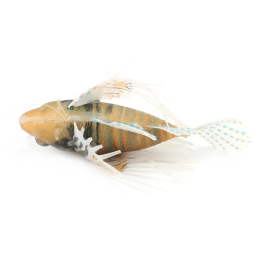 Silicone Simulation Fish Aquarium Sculpture Glowing Lifelike Fish Decoration Fluorescent Suction Cup Ornament for Tank(Black Orange) - style: Black Orange