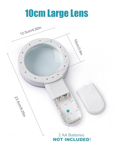 Magnifying Glass with Light - 30X Handheld Magnifying Glasses, 13LED Light, Illuminated Reading Magnifier for Seniors, Lighted Magnifier with UV Inspection