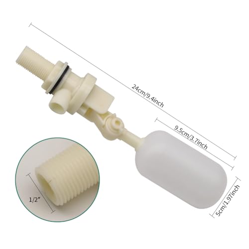 Float Valve 2Pcs Water Float Ball Automatic Water Level Control for Fish Aquarium Cattle Horse Pig Water Bowl Trough Tank