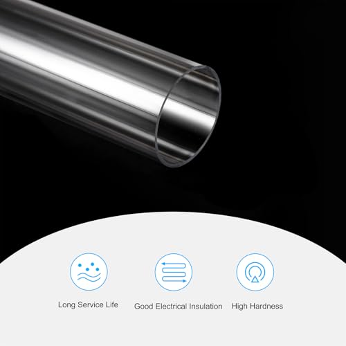 MECCANIXITY Plastic Pipe Rigid Polycarbonate Round Tube Clear 1.5"(37.6mm) ID 1.6"(40mm) OD 9.6" (245mm) High Impact for Lighting, Models, Water Plumbing - size: 1.5"IDx1.6"ODx9.6"