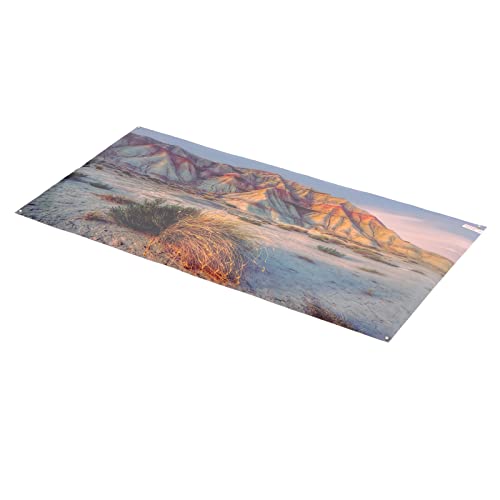 Aquarium Poster Mountain Desert Pattern Self Adhesive 3D PVC Fish Tank Background Decoration, Fade Aquarium Wallpaper Sticker for Freshwater (122 * 50CM) - size: 122*50cm