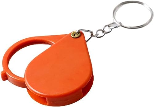 10X Magnifying Glass, Keychain Magnifier, Orange, Portable, for Small Objects and Visual Impairment