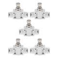 Push to Connect Air Fittings 3/8" Air Flow Control Valve Plastic 5 Pcs White Silver Tone - size: 10mm/3/8"