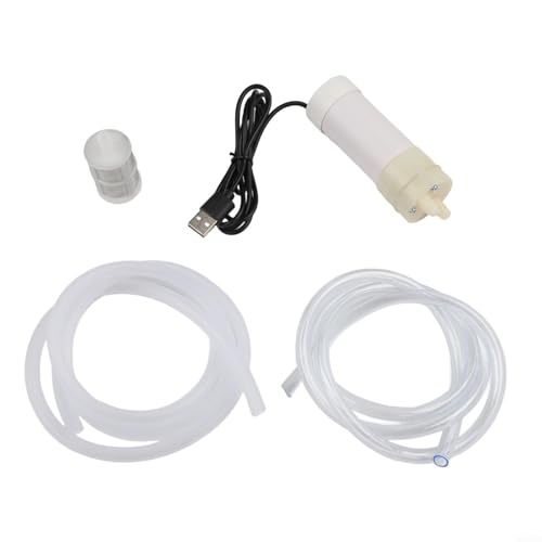 5V Self-Priming Pump USB Powered Vacuum Pump Aquarium Balcony Garden 4L/min Rate with 1M 5M 10M Tube Options White(1 Meter)