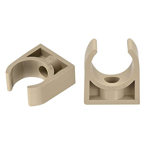 METALLIXITY PPR Water Pipe Clips (25mm/0.98") 2Pcs, Plastic U Shaped Pipe Fitting Clamps - for Tubing Hose Water Supply, Grey - size: 25mm/0.98"
