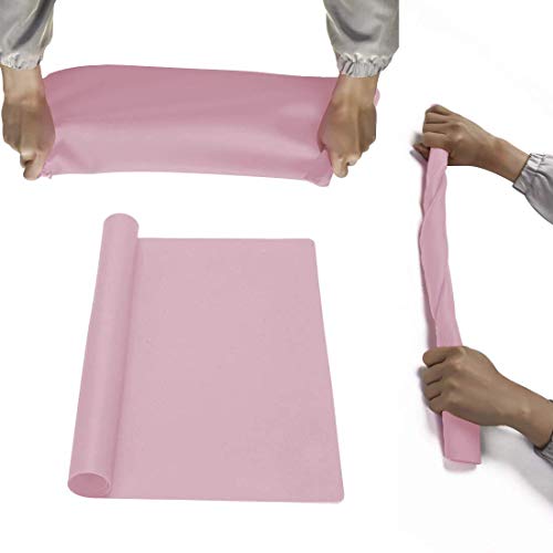 23.6'' by 15.7''Flexible Silicone Placemat Non Slip Waterproof Heat Resistant Dinner Table Mat (Light Pink-1 Pcs) - color: Light Pink-1 Pcs