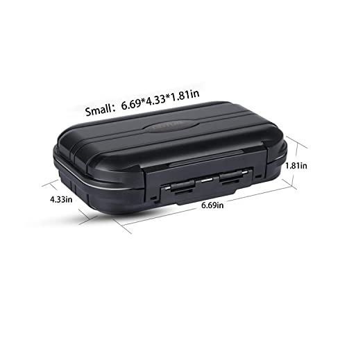 Goture Small Fishing Tackle Box Organizer with Waterproof Technology Fixed Compartments Clear Plastic Lure Bait Storage Case for Saltwater and Freshwater Anglers 6.69 x 4.33 x 1.81 Inches Black - color: Black SMALL(Size: 6.69'' L X 4.33'' W X 1.81'' H)