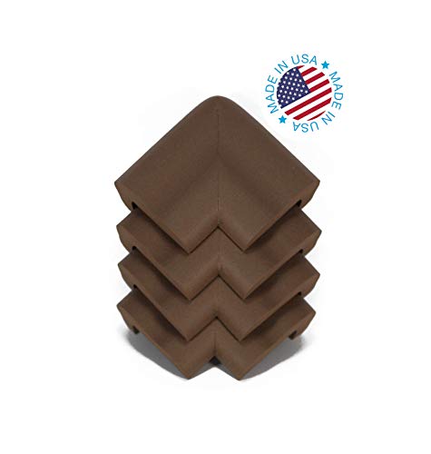 KidKusion Jumbo Corner Cushion | Made in USA | Brown | 4 Pack | Furniture and Corner Protector - color: Brown, size: 4 Pack