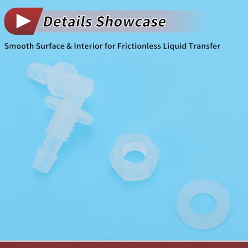 1 Set Aquarium Plastic Hose Barb Fitting 3/16" Hose ID Elbow Connectors Aquarium Tank Air Pump Hose Joints Clear PP - size: 3/16"-M8