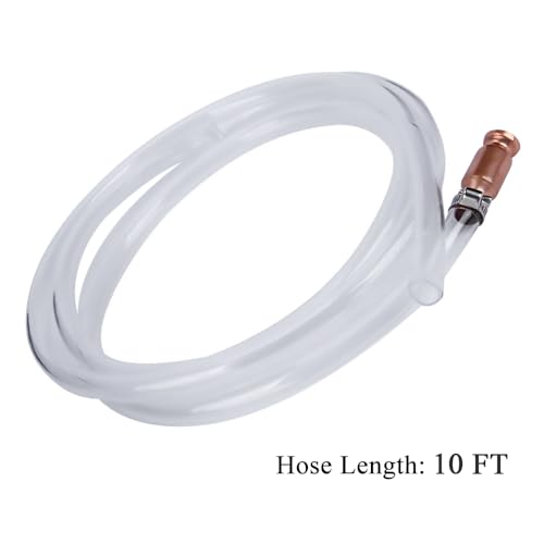 Shaker Siphon Hose for Fuel Transfer Pump 1/2'' Copper Valve Syphon Hose Gas Siphon Pump for Gasoline, Oil, Diesel, Water, Liquid Self Priming Shaker Siphon Hand Pump Tube (10 feet) - size: 10 Feet