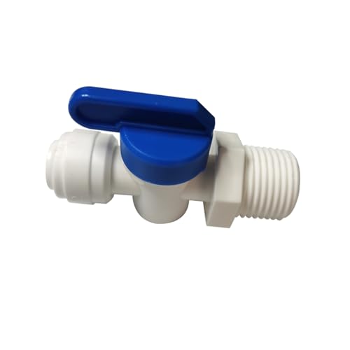 1/2" Male thread adapter to 3/8" o.d. tube shut off valve, Quick Connector Push-In Tube Fitting for Reverse Osmosis Water Filter Purifier,5pcs. - size: 1/2" male thread x 3/8" o.d. tube