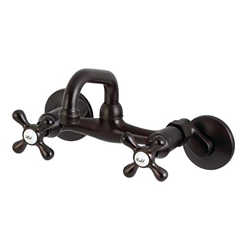 Kingston Brass KS212ORB Kingston Two-Handle 2-Hole Wall Mount Bar Faucet in Oil Rubbed Bronze - color: Oil Rubbed Bronze