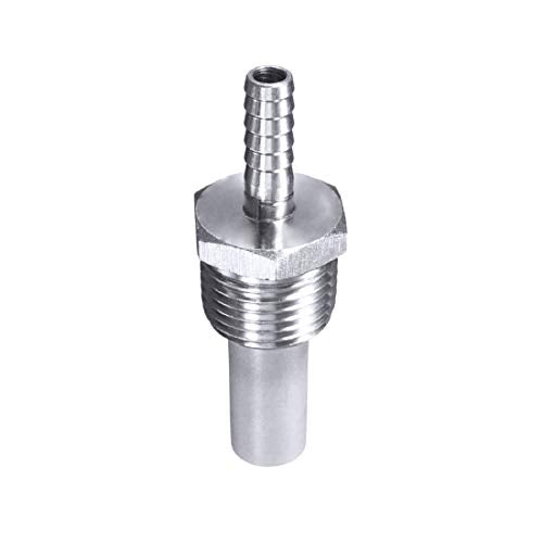 0.5 Micron Inline Oxygenation Diffusion Stone, 1/2" NPT Hose Barb Stainless Steel Aeration Stone Carbonating Stone with 1/4" Barb for Home Brewing Beer - size: Threaded-1pcs
