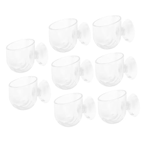BESPORTBLE 8pcs Acrylic Aquarium Plant Holder Cups for Fish Tank Multi-use Feeding Tool and Planting Holder and Easy to Install for Aquatic Plants and Decoration
