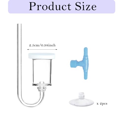 Aquarium Air Stone, Bubbler for Aquarium Fish Tank, High Dissolved Oxygen Diffuser Bubbler with 1 Check Valve, 2 Suction Cup for Aquarium (1 Inch) - size: 1 Inch