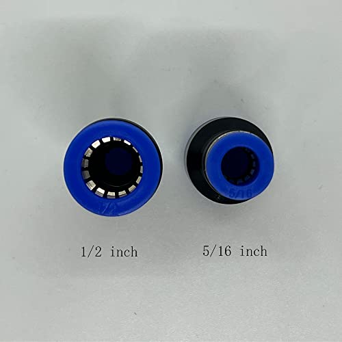 zjxed 1/2" OD x 5/16" OD Pneumatic quick Connector Push to Connect fittings Straight reducer Union/Coupler (Pack of 5) - size: 1/2 inch-5/16 inch