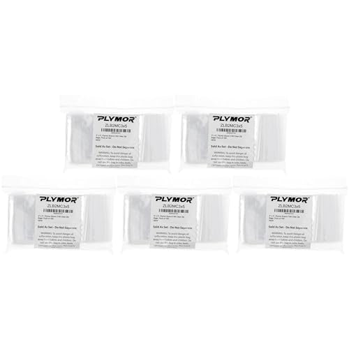 Plymor 3" x 5" (Pack of 500), 2 Mil Zipper Reclosable Plastic Bags - size: 3" x 5" (500 Count)