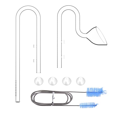 FZONE 20mm Aquarium Glass Lily Pipe Kits with Lily Inflow Lily Outflow and Brush for 3/4" ID (19/25mm) Tubing - size: 20 mm for 3/4" ID (19/25 mm tubing)