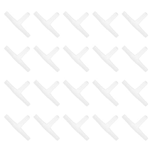 uxcell 20Pcs Aquarium Air Valve Connector, 3 Way Plastic Inline Tubing Non-Return Valves for 4mm ID Airline Tubing Fish Tank Pond Air Line, White