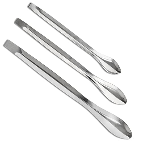 Piutouyar 15 Pcs 3 in 1 Lab Spoon Micro Lab Spatula Stainless Steel Lab Scoop for Reagent Sampling, Mixing, Measuring 105/125/140mm for a Set - size: 3 in 1 Lab Spoon