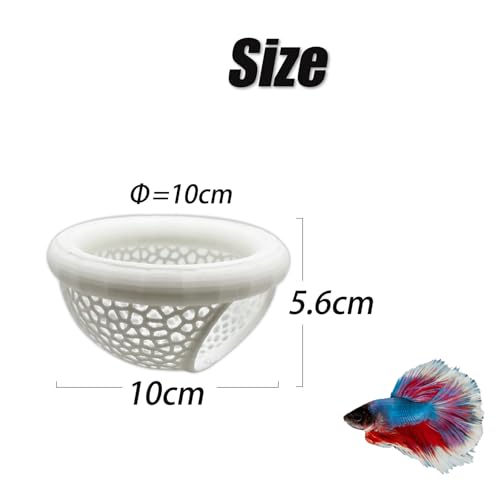 Aquarium Floating Betta Fish Skins, Betta or Shrimp Feeder, Cave and Hammock, Small Fish Feeding Rings, Aquarium Hiding Feeding Decorative Accessories (White) - color: White
