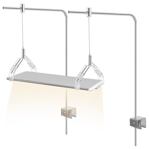 Toddmomy 2Pcs Adjustable Aquarium Light Bracket Aluminum Alloy Light Holder Stand for Freshwater Saltwater Tanks & Aquatic Plant Growth