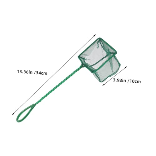 Kisangel 2pcs Fine Mesh Aquarium Fish Nets with Plastic Handles 4-inch Square Scoop Nets for Pond and Fish Tank Cleaning for Aquarium Maintenance